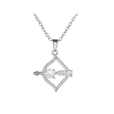 China Girls Gift Romantic Cute White Gem Necklace Five-pointed Star Necklace for sale