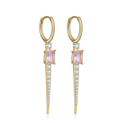 China Fashionable CZ Earring Copper Good Quality Korean Style Crystal Diamond Dangle Earrings for sale