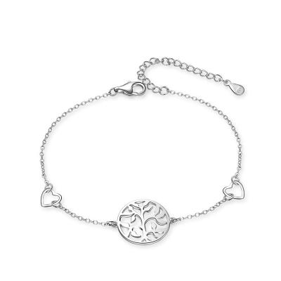 China Other 925 Sterling Silver Tree of Life Tennis Bracelet Women's Adjustable Link Chain Bracelet Silver Jewelry for sale