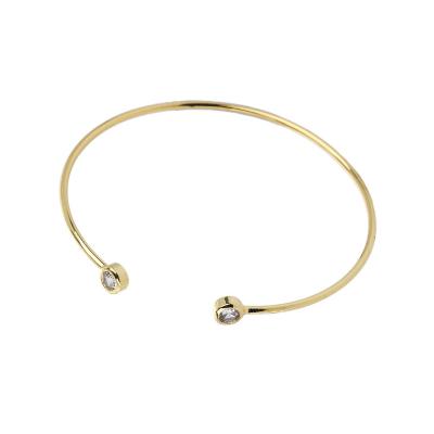 China Other New Simple Fashion Gold Plated 18K Zircon Open Bangle For Women for sale