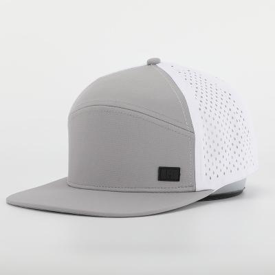 China High Quality Custom Made Meidiney BSCI JOINT Factory Meidiney 6 Panel Bill Logo PVC Hat Flat Cap Laser Cut Hole Perforated Hip Hop Snapback for sale