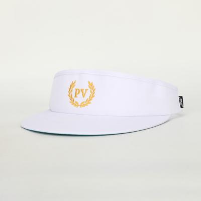 China Wholesale Custom Image Designer Embroidery Logo Outdoor Sport Sun Visor Hat, UV Protection Quick Dry White Golf Hat for sale