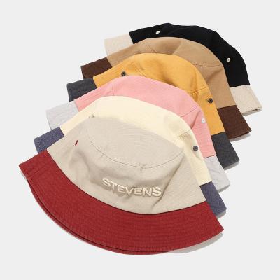 China OEM Designer Your Own Logo Fishing Cap Two Tone Casual Wholesale Custom Adult Canvas Bucket Hat For Women Men for sale