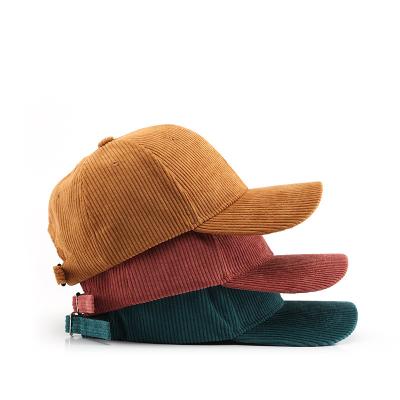 China COMMON Wholesale Custom High Quality Simple Unisex 6 Panel White Solid Color Corduroy Dad Hat, Corduroy Baseball Cap for sale