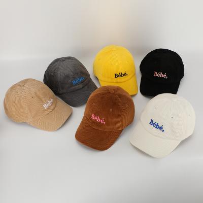 China Blank Logo Corduroy Baseball Cap Plain 6 Panel Embroidery Dad Hat Unisex High Quality Custom Made Wholesale COMMON Solid Color for sale