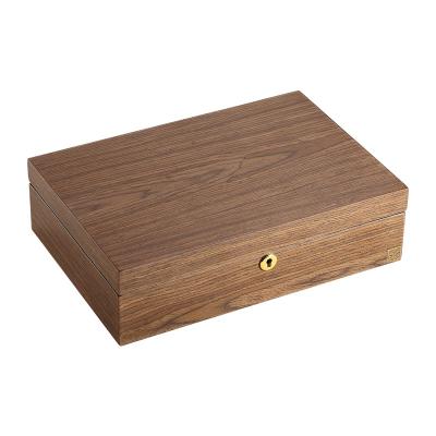 China Wholesale Luxury Wooden Velvet Organizer Large Capacity Large Capacity Jewelry Box Watch Necklace Ring Earring Jewelry Storage Gift With Lock Wood for sale