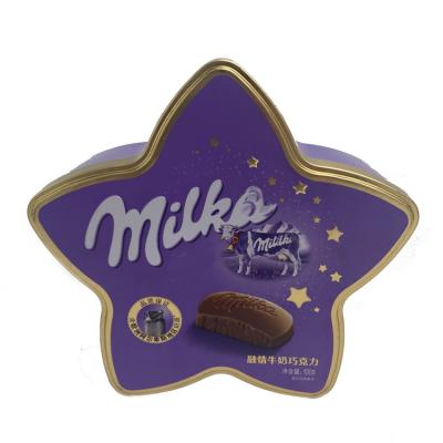 China Food Packaging Production 170*170*50Mm Star Pentagon Tin Box Cookie Iron Tin Exquisite Gift Box for sale