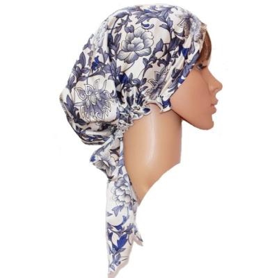 China China Breathable High Quality Fashion Printed Sleep Cap 100% Pure Silk Sleep Cap Hair Care Sleep Cap for sale