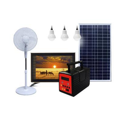 China 20W /30W Solar Panel DC 12V Home Power System with Mobile Charger and Home Led Lighting Indoor Kit Run LED TV Fan for Home Appliances for sale