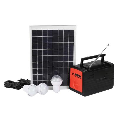 China 20w Solar System Kit Battery 3w LED Home Mini Solar Lighting Phone Charging Home Bank For Store for sale