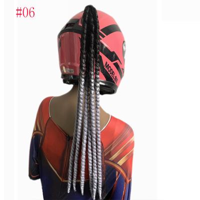 China African Hair Braiding Styles Dirty Punk Braid 12 Braids Motorcycle Braids Wig Twist Helmet Decoration Handmade Reliable And Cheap With Sucker Moto Helmet Braids for sale