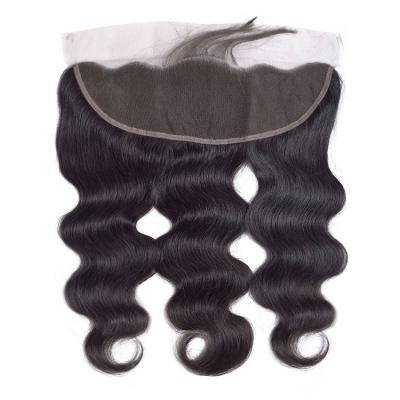 China Custom Indian 8a Virgin Hair Extension 13x4 Body Wave Hair Indian Ear To Ear Elastic Band Lace Frontal Closure for sale