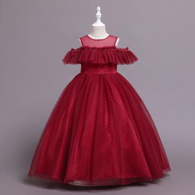 China Luxury 5820 Full Length Smocked Kids Dress Ball Gown Flower Girl Birthday Dresses For Girls for sale