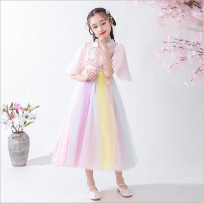 China B19 Anti-wrinkle Girls Dress Dresses Wholesale Canvas Girl Dress Kids Ball Flower Embroidered Birthday Dress 2 Year Old Girl for sale