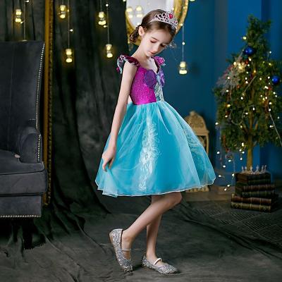 China Q15 Tea Girls Summer Catwalk Show Dresses Kids Princess Mermaid Dress For Kids Wedding Lace Dress for sale