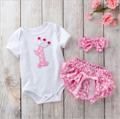 China Z602 Anti-wrinkle Kids Clothes Wholesale African Popular Daily Wear Lovely Design Kids Baby Rompers for sale