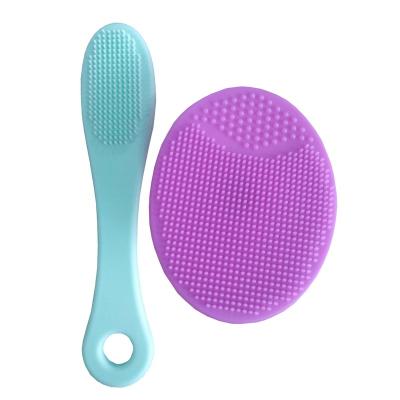 China 2pcs Silicone Facial Brush Silicone Facial Cleansing Brush Set DEEP CLEANSING for sale