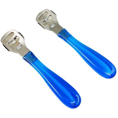 China Foot Care Reusable Blue Callus Hard Handle Skin Remover Razor Pedicure for sale