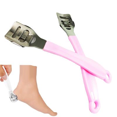 China Reusable Pink Color Handle Remove Dead Skin Foot Scrapers for sale