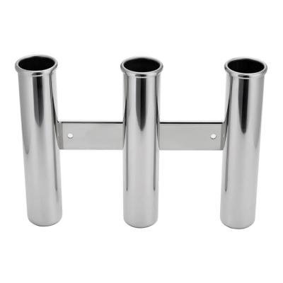 China 316 Stainless Steel Factory Outlet Rod Holder 316 Stainless Steel Mirror Polished Clamp 3 On Angle Rod Rack Side for sale