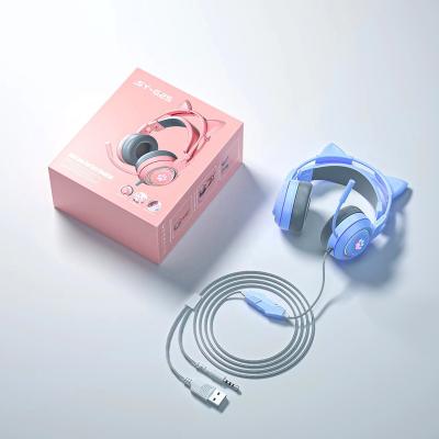 China SY-G25 Earphone E-sports Cat Ear Headset With Gaming Cable Luminous Headset for sale