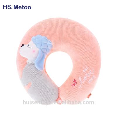 China Cute Non-Toxic Imitation U Shape Travel Neck Pillow Personalized Neck Pillow With Lovely Dog Embroidery for sale