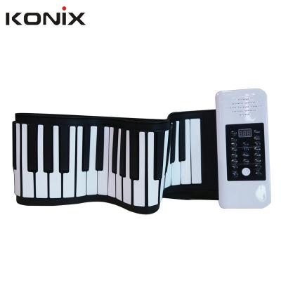 China With built-in speaker also support external 61 key hand roll earphone or speaker portable E-piano folding soft electron organ electronic piano roll up piano for sale