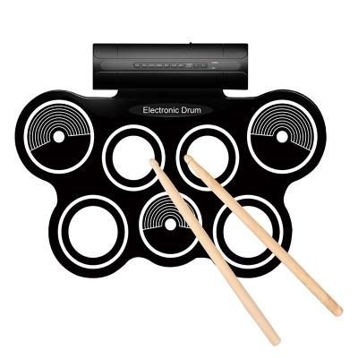 China With built-in speaker also support external earphone or speaker USB MIDI drum, roll up drum kit for kids, hand drum kit for sale