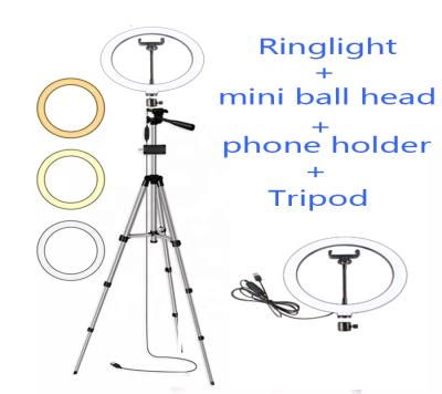 China Manufacturer Hot Sale LED Ring Light Kit with Tripod Camera Mount and for K4 Live Stream Video and Makeup for sale