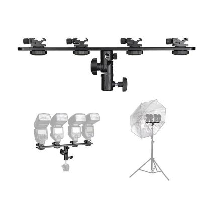 China Practical Hot Cold Shoe Mount Kasin 4 Bracket Umbrella Instant Mount for Lighting Stand Tripod for DSLR Camera Flash for sale