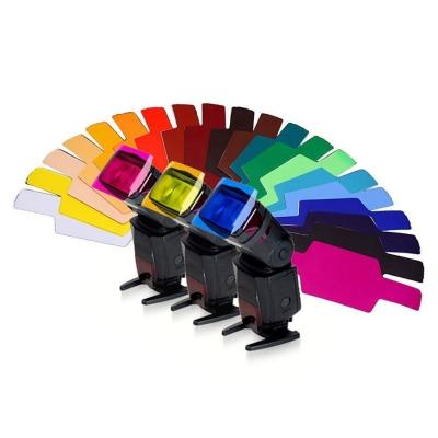 China 20 pcs a kit colors speedlite color gels filter diffuser filter card for camera studio 8*10 cm for sale