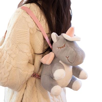 China Cute Pink Decoration Unicorn Plush Candy Bag For School for sale