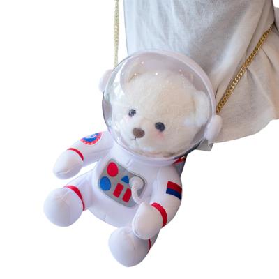 China New Arrival Amazon Decoration Space Astronaut Bear Plush Toy Backpack Shape Teddy Bear Animal Bag for sale