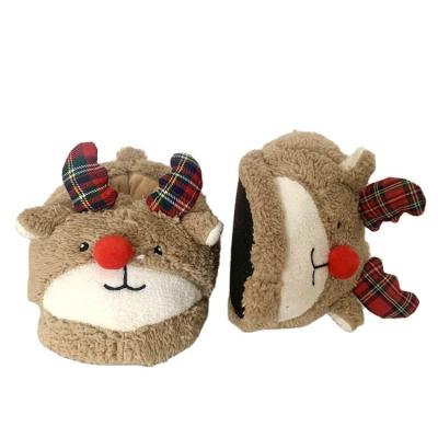 China Couples PORTABLE Winter Slipper Soft Woman Shoes Winter Flock Plush Floor Home Slippers Christmas Deer Warm Cotton Indoor Slippers for sale