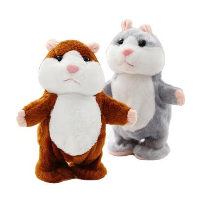 China PORTABLE custom voice repeating squirrel plush toys factory direct sale learning to talk will walk electric hamster toys for sale