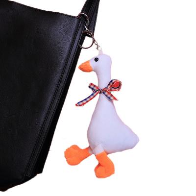 China Custom White Cute Animal Goose Plush Key Chain Stuffed Decoration Goose Pendant for sale