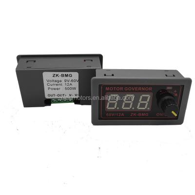 China Motor Equipment Digital Display PWM DC Controller 9-60v Brushed Motor Speed ​​Range Input 12A Fan Motor Controller 12v 500w DC Speed ​​Regulator for sale