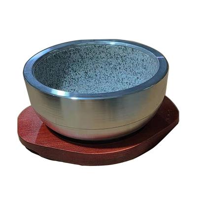 China Natural Stone Casserole Bibimbap Sustainable Pot Bibimbap Kitchen Restaurant Kitchen Restaurant Granite Bowl Stone Foil Clad Pot for sale