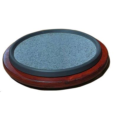 China Sustainable Hotel Restaurant Steak Grilling Round Trays Serving Dish Natural Stone Dishes for sale