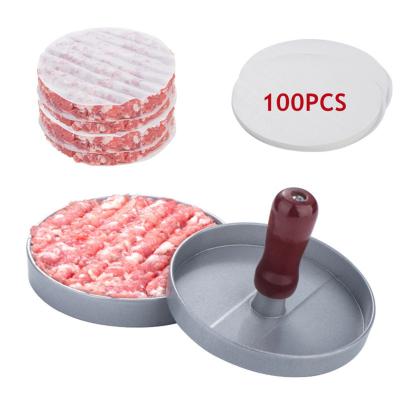 China Viable Custom Manual Logo 5inch Meat Burger Press Pie Molding Machine Hamburger Patty Maker for sale