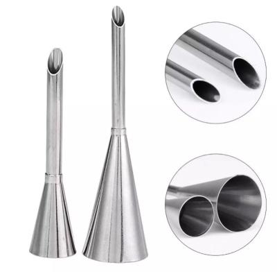 China Home Baking Sustainable Decoration 304 Stainless Steel Blast Pipe Piping Tube DIY 2pcs Pastry Pipes Pipes Nozzles Tips for sale