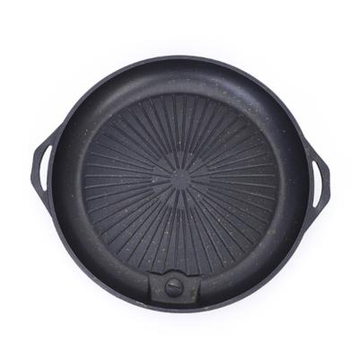 China Gas Cooker 32cm Oil Filter BBQ Grill Roasting Pans Korean Outdoor Frying Pan Gas Stove 32cm For Card Type Oven for sale