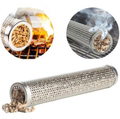 China Easily Cleaned 304 Stainless Steel BBQ Smoker Tube Smoking Perforated Fire Resistant Cold Smoke Generator for sale