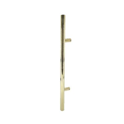 China Easy installation high quality round pvd gold stainless steel tube OEM ODM backed modern anti rust door handle glass wood hand pull for sale