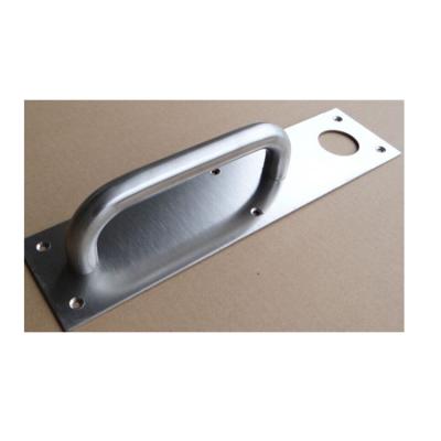 China Glass Door Stainless Steel Door Handles With Push And Pull Plate for sale