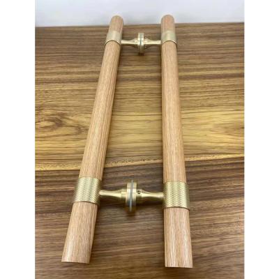 China New Style Modern Antique Golden Pattern Wooden Door Handle for sale