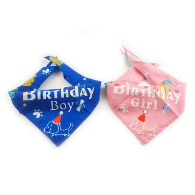 Cina Stocked Stocked Cotton Triangle Dog Birthday Dog Bandana For Sale in vendita