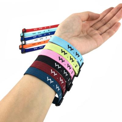 China Europe Adjustable Length Woven Wristband Custom Jacquard WWJD Wristbands for sale