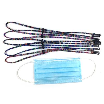 China Fashiontable Various Adjustable Face Neck Lanyard Holder Neck Strap Wholesale Colorful Woven Masking Lanyard for sale