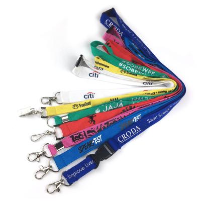 China New Design Recycled Full Color Polyester PET Lanyard Printing RPET Neck Lanyard Wholesale Neck Strap Te koop